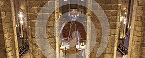 Stone columns of Gothic Basilica of Santa Maria del Mar