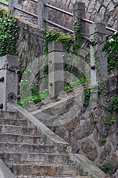 Stone and concrete stair