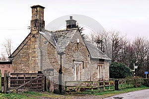 Stone cottage in countryside