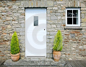 Stone cottage door