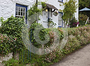 Stone cottage with pretty garden, Helford, Cornwall, England