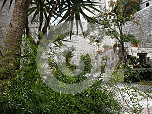 Stone courtyard in Peraste