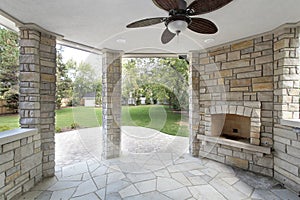 Stone covered patio