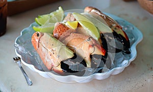 Stone Crab claws premium seafood cuisine in south Florida USA