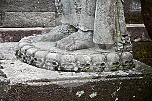 Stone craft in Candi Penataran temple in Blitar, Indonesia.