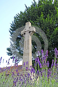 Stone cross memorial grave