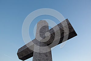 Stone cross in memory of deceased sailors. Lekeitio, Basque