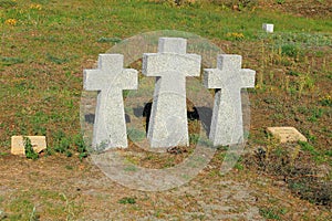 Stone crosses in the German soldiers' cemetery