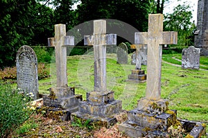 Stone crosses in graveyard, Pembridge.