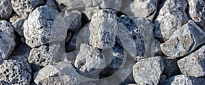 Stone crushed stone on the construction site as an abstract background