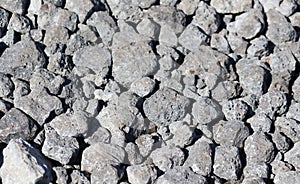 Stone crushed stone on the construction site as an abstract background