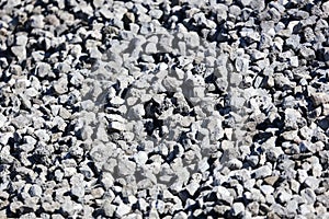 Stone crushed stone on the construction site as an abstract background