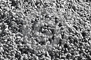 Stone crushed stone on the construction site as an abstract background