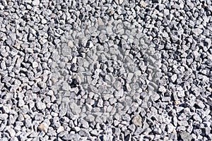 Stone crushed stone on the construction site as an abstract background