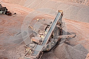 Stone crusher in a quarry. mining industry.