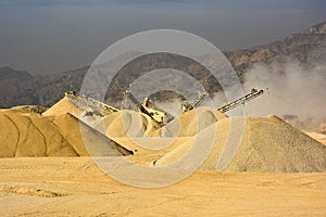 Stone Crushing Machine - Salt Range Mountain Pakistan