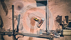 Stone crushing plant aerial view