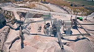 Stone crushing plant aerial view