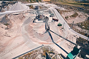 Stone crushing plant aerial view