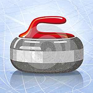 Stone for curling sport game. Vector illustration.