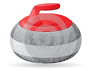 Stone for curling sport game vector illustration