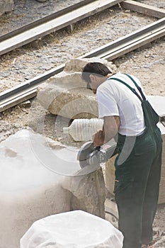 Stone cutter worker