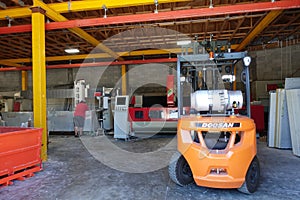 Stone cutters cutting  granite with CNC machine