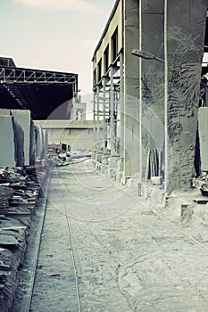 Stone cutting plant inside view