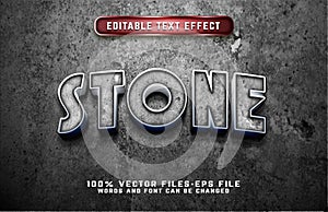 stone 3d text effect premium vector