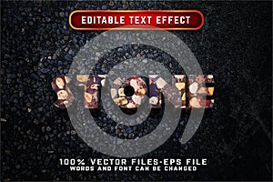stone 3d text effect premium vector