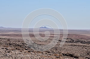 Stone Desert panorama Background in Namibia Africa