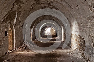 Stone destroyed tunnel in fort Tarakanovskiy.