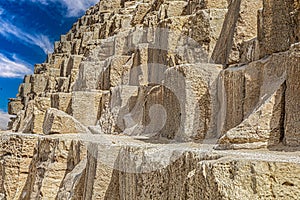 Stone details of the Pyramid of Cheops, Egypt, Africa