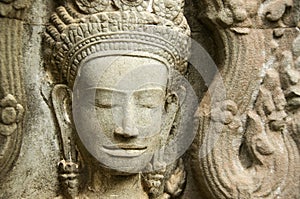 Stone Devata carving, Pre Rup temple