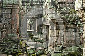 Stone Devata carvings, Preah Kahn Temple, Cambodia