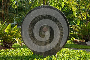 Stone Dharma Wheel in Nakhon Si Thammarat