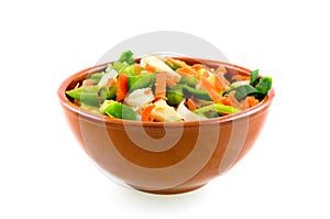 Stone dish with various vegetables
