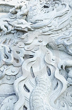 Stone dragon sculpture wall