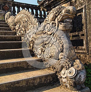 Stone dragon statue, Citadel, Hue, Vietnam.