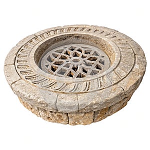 Stone drain isolated on white background