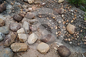 The stone in the dry ditches photo