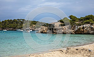 Stone dwelling in cala Mondrago