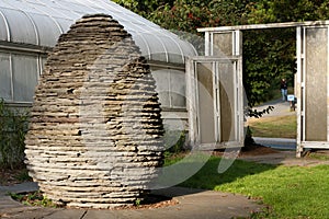 Stone Egg Sculpture and Doorway