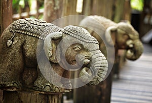 Stone elephant statue