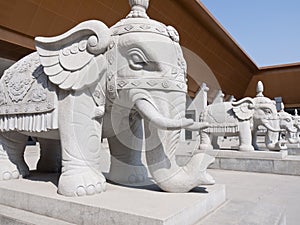 Stone elephant statues