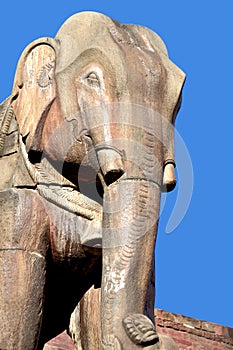 Stone Elephants at Bhaktapur Durbar Square photo