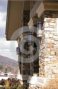Stone entrance columns