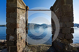 Stone entrance by the sea