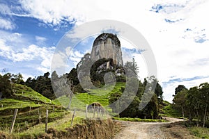 The stone EntrerrÃÂ­os is a monolith 22 meters high above ground level. Antioquia, Colombia photo