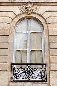 Stone facade of a stylish house in Bordeaux France
